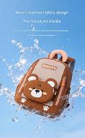 Nouveau Sac à Dos Enfant 2026 Léger 330g Imperméable et Résistant à l'Eau, Motif Ours de Dessin Animé, Fermeture Éclair, Doublure Polyester