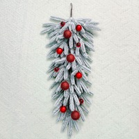 Corona de Navidad Exclusiva Transfronteriza de Mimbre PE para Decoración Moderna Minimalista de Chimenea y Entrada, Ideal para Colgar en la Pared