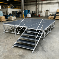 Escenario de Aluminio Personalizable, Plataforma Modular Rectangular Desmontable y Plegable para Eventos