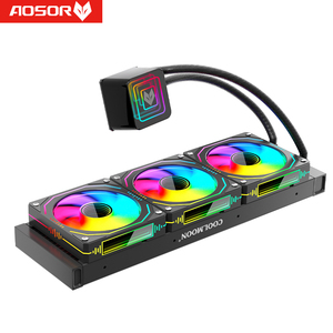 COOLMOON Computer Gaming Water Cooler <span class=keywords><strong>PC</strong></span> CPU <span class=keywords><strong>liquido</strong></span> Cooler <span class=keywords><strong>PC</strong></span> con specchio infinito ad alte prestazioni 360mm ARGB luce Aio Cooler - Product Image 5