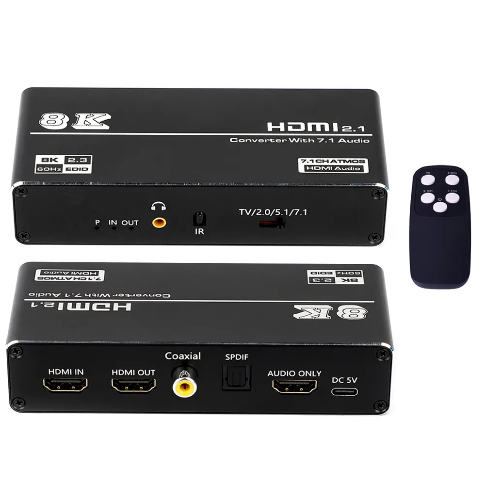 Estrattore Audio HDMI 2.1 convertitore HDTV 4K 120Hz 8K 60Hz con adattatore Splitter Audio Toslink ottico coassiale SPDIF 7.1CH
