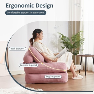Ghế sofa gấp vải một chỗ ngồi hiện đại dành cho người lớn Phòng khách Phòng chờ Không gian nhỏ Chuyển đổi màu hồng - Product Image 4