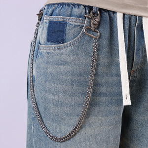 โซ่คาดเอวฮิปฮอปเมทัล โลหะผสมสังกะสี ชั้นเดียว สีเทาเข้ม สำหรับกางเกงยีนส์  เครื่องประดับลำลอง  แบบยูนิเซ็กส์ - Product Image 1
