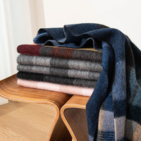 Écharpe en cachemire 100% cachemire longue pour femme, motif à carreaux, cadeau d'hiver, chaude, douce, légère, coupe-vent, accessoire de mode pour l'extérieur