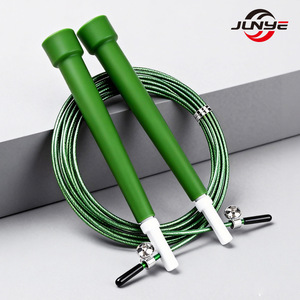 Junye – corde à sauter à longueur réglable, fil d'acier vert, pour enfants et adultes, équipement d'entraînement physique, de perte de poids et d'exercice - Product Image 1