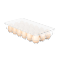 Conteneur de stockage de support d'oeufs transparent de 18 comptes pour le plateau d'oeufs en plastique empilable de réfrigérateur avec des couvercles à l'organisateur dans la cuisine