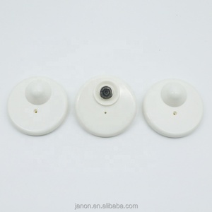 Étiquette antivol rigide en ABS blanc rond RF 8,2 MHz avec broche pour système EAS, fournie directement par l'usine pour les magasins de détail - Product Image 2