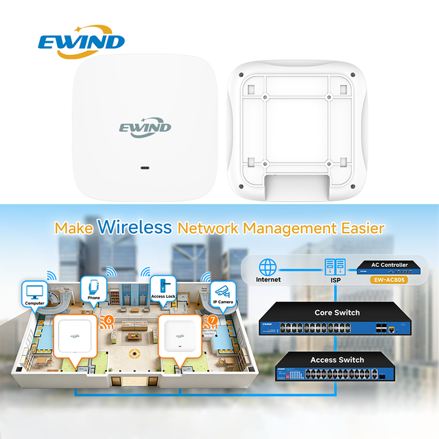 Enterprise WiFi6 Access Point Dual Band 802.11ax Wireless AP PoE Power 1800Mbps High Density Indoor Access Point for Office
