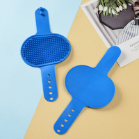 Peigne multifonctionnel en silicone pour animaux de compagnie Brosse de bain pour chien Gants de massage Outil d'épilation des chats Artifact de grattage des jambes de table