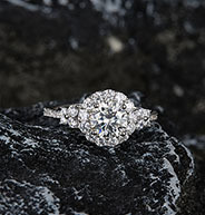 Bague en argent sterling S925 avec grande pierre ronde et double halo en moissanite, bague de fiançailles de luxe tendance pour femmes - Product Image 5
