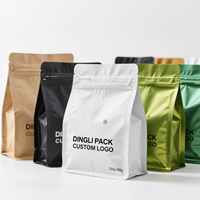 Sacs à café personnalisés OEM ODM en aluminium alimentaire sous vide avec fermeture éclair pour grains torréfiés et café moulu pour cafés