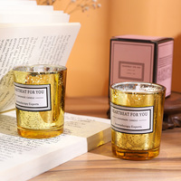 Bougie parfumée en cire végétale électroplaquée en forme de coupe, parfum Poire Anglaise Freesia, longue durée, aromathérapie pour chambre et salle de bain