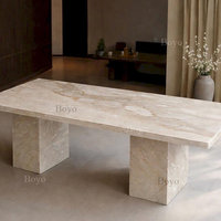 Table ovale en quartzite Taj Mahal avec surface en cuir, design moderne personnalisé, table à manger Taj Mahal