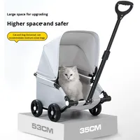 Poussette pour petit chien, légère, pliable, en Oxford, chariot 3 mm, étanche IPX4, écologique, pour les promenades en extérieur, Teddy French