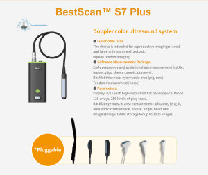 BMV BestScan S7 Plus veterinaria per bovini cavallo di pecora capra maiale diagnosi di gravidanza riproduttiva portatile Scanner ad ultrasuoni - Product Image 4