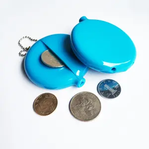 Sky blue European and American style simple opening pvc coin purse with key ring LOGO custom accept