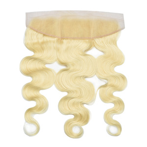 FYD 13 x 4 pouces 613 Blonde Body Wave Transparent Lace Frontal <span class=keywords><strong>Hair</strong></span> Extensions Perruques en cheveux humains - Product Image 2
