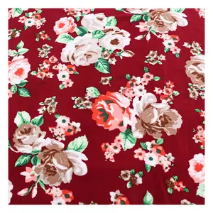 2020 esse textile conception populaire 95% polyester tricoté 5% spandex150gsm dty 2-brosse latérale imprimé floral maillot pour la robe d'été