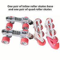 Chaussures à roulettes lumineuses EACH, patins à roulettes ajustables pour enfants, garçons et filles, deux en un