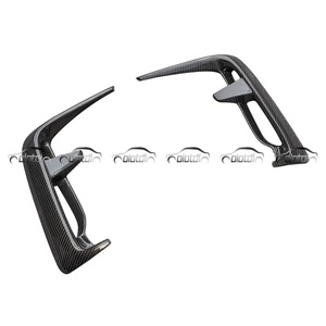 M-Style Carbon Front Bumper Fins Canards Fog Light Eyelids Cover Air Vent <b>Splitter</b> for Honda Civic 11TH FL5 Type R 2022-2023 - Product Image 4