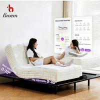 Cadre de lit intelligent multifonctionnel réglable - Lit intelligent en métal à levage automatique avec base de matelas pour chambre à coucher hôtel