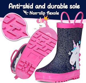 <span class=keywords><strong>Botas</strong></span> <span class=keywords><strong>de</strong></span> Lluvia <span class=keywords><strong>de</strong></span> Goma Impermeables para Niños, <span class=keywords><strong>Botas</strong></span> <span class=keywords><strong>de</strong></span> Jardín con Estampado y Asas Fáciles <span class=keywords><strong>de</strong></span> Poner para Jugar al Aire Libre - Product Image 3