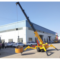 Mini-grue araignée électrique à 4 stabilisateurs, grue mobile sur chenilles pour levage dans les espaces étroits