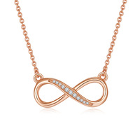 RINNTIN Minimaliste Moissanite Infinity Choker S925 Collier en Argent Sterling Bijoux