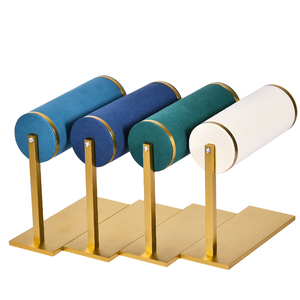 โลหะไมโครไฟเบอร์ทองเครื่องประดับชั้นวางจอแสดงผลสร้อยข้อมือกําไลข้อมือนาฬิกาขาตั้งจอแสดงผล - Product Image 1