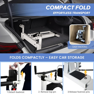 Silla de Transferencia Hidráulica para Pacientes 4 en 1, 180 °   Silla de Ruedas con Asiento Dividido, Altura Ajustable para Transferencia de Personas Mayores en el Hogar - Product Image 5