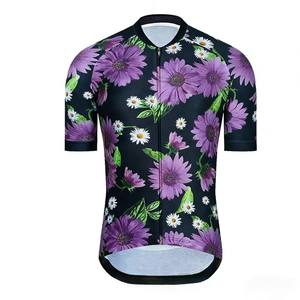 เสื้อปั่นจักรยานแขนสั้นพิมพ์ลายดอกไม้ทันสมัย ​​กันลม ระบายอากาศได้ดี แห้งเร็ว สำหรับนักปั่นจักรยาน - Product Image 5