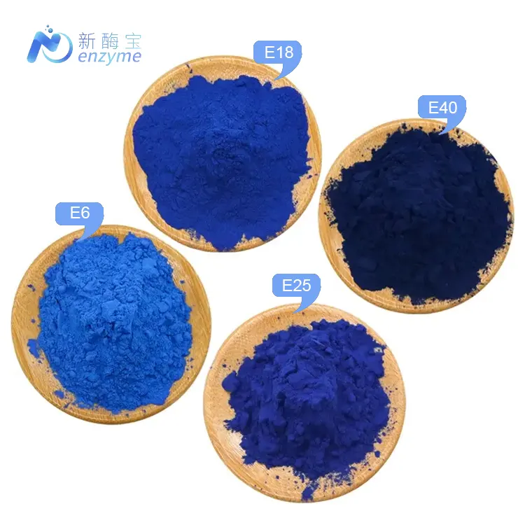 ตัวอย่างฟรี OEM Phycocyanin สีฟ้า Majik E6 E18 E25 E40อินทรีย์สีฟ้าผงสาหร่ายเกลียวทอง