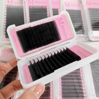 Extensions de cils professionnelles en forme de éventail, courbure B, longueur 18 mm, vente en gros