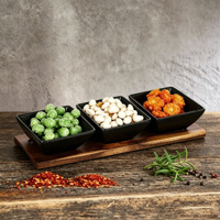 Ensemble de plateaux de service professionnels pour restaurant en bois d'acacia, plateaux de service pour noix et chocolat