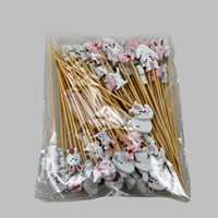 Brochette de bambou de lapin rose blanc Bâtonnets de fruits jetables écologiques Apéritif Cure-dents 100pcs Pack