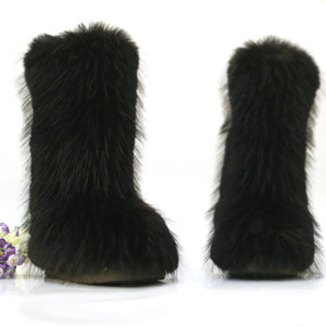 <span class=keywords><strong>Bottes</strong></span> d'hiver élégantes et confortables pour femmes, <span class=keywords><strong>bottes</strong></span> de neige de luxe en polyester doublées de fourrure, semelle épaisse antidérapante, bottines mi-mollet, couleurs unies - Product Image 5