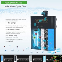 Filtre UV d'aquarium réglable interne submersible avec lampe UV filtre en plastique éponge accessoires d'anneau en céramique au charbon actif