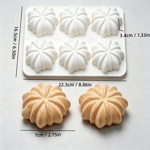 6 Cavity Pumpkin Cake Mold Food Grade <b>Silicone</b> <b>Baking</b> Mold For Home Commercial Use - Product Image 2
