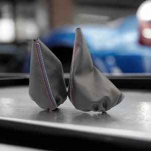 Car Shift Boot Black Leather Boot <strong>Gear</strong> Shift <strong>Knob</strong> Boot Shift Dust Stitching Manual Handbrake Gaiter for <strong>bmw</strong> 3Series E36 <strong>E46</strong> - Product Image 6