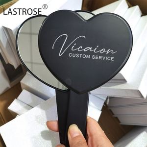 Wholesale Private logo Heart Shape Hand Held Makeup <b>Mirrors</b> Single Side Luxury Handheld Cosmetic <b>Mirror</b> - Product Image 2