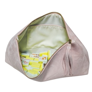 Bolsa de transporte de lujo de <span class=keywords><strong>terciopelo</strong></span> <span class=keywords><strong>azul</strong></span> para Mahjong, bolsa con cremallera para almacenamiento de fichas de Mahjong americano, piezas de Rummy y cartas - Product Image 6