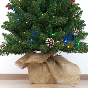 Pointed-Tip PVC Mini Tabletop Christmas <b>Tree</b> with Pinecones & Red Berries, Festive Ornament for Living Room & Bedroom Decoration - Product Image 6