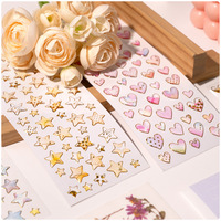 Autocollants en cristal Shanle Star Heart Fantasy, magnifiques étoiles et cœurs estampés à chaud, décoration DIY pour téléphone portable et album