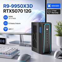 Mini PC de jeu AIO puissant à refroidissement liquide Ryzen 9 9950X3D RTX 5070 12 Go – Ordinateur de bureau compact pour le jeu, l'IA et le travail professionnel