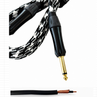 Câble audio professionnel OEM CH-G020 TS pour guitare, mâle-mâle, blindé en spirale, gaine en PVC, conducteur en cuivre sans oxygène, câble en tweed