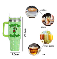 Gobelet isotherme personnalisé en acier inoxydable à double paroi de 40 oz, tasse à café de voyage en métal standard avec poignée et couvercle