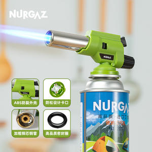 NURGAZ Flamethrower Allumeur à gaz à flamme réglable en acier inoxydable vert pour la cuisson en extérieur - Product Image 4