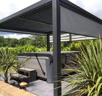 Pergola motorisée en aluminium imperméable avec pare-soleil et ventilation, design personnalisable pour une utilisation en extérieur dans le jardin