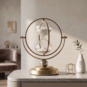 Reloj de Arena Moderno de Metal con Forma de Globo, Adorno Decorativo para Escritorio, Sala de Estar, Oficina, Estudio, Regalo - Product Image 6