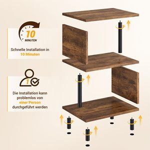 Table d'appoint de salon SENYU, petite table d'appoint avec structure métallique renforcée et pieds réglables - Product Image 6